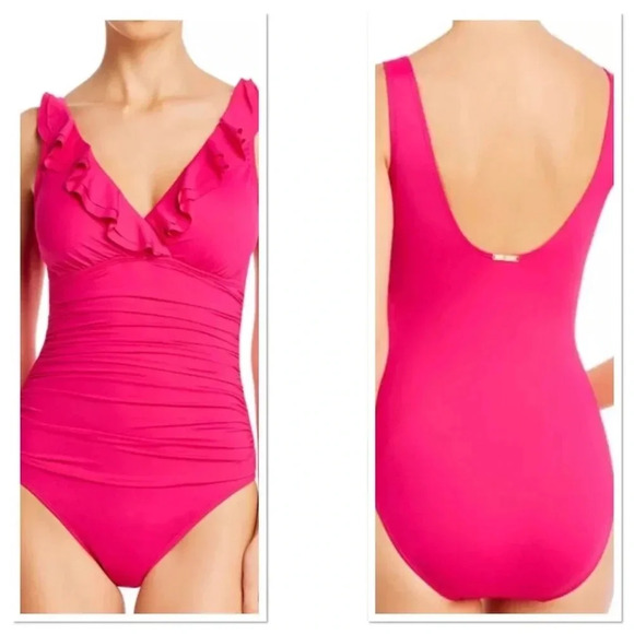 Ralph Lauren Ruffled Over the Shoulder One Piece - Picture 3 of 9